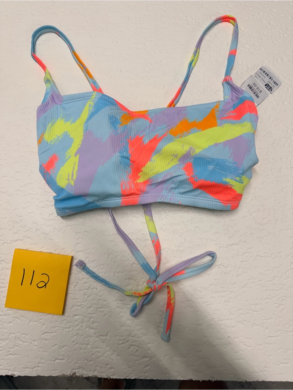 wild fable Pastel Blue & Bright Orange Tie-Dye Bikini Top